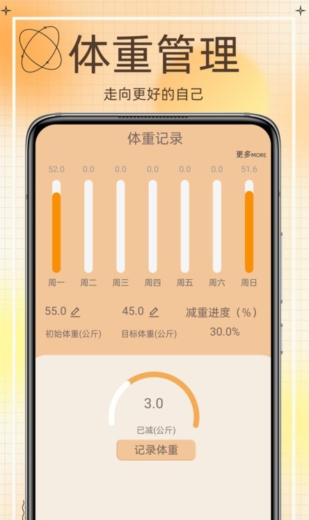 热量减肥食谱操作界面