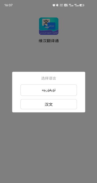 语言选择界面