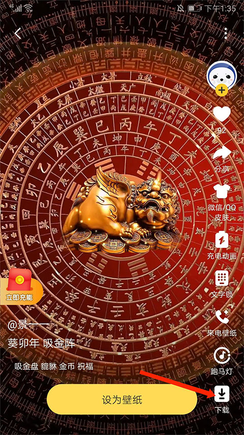 壁纸下载按钮