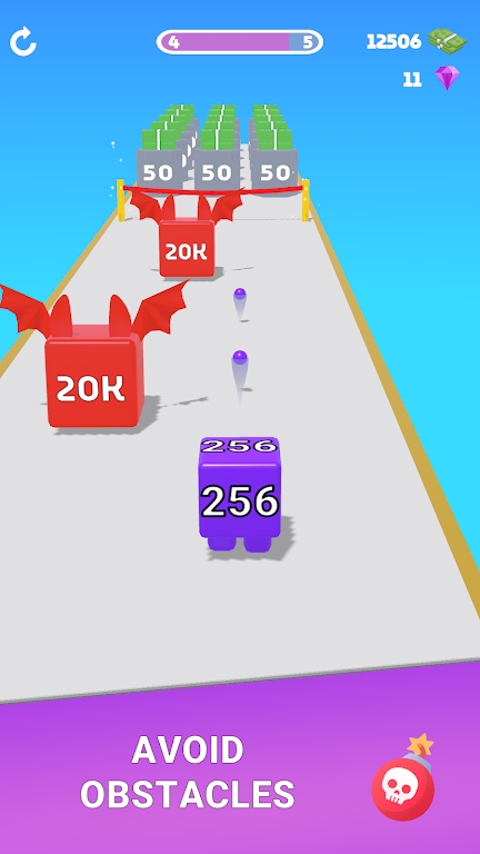 果冻人滑行在彩虹赛道