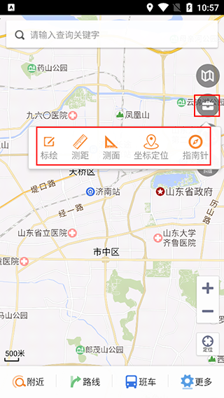 天地图山东测量工具使用