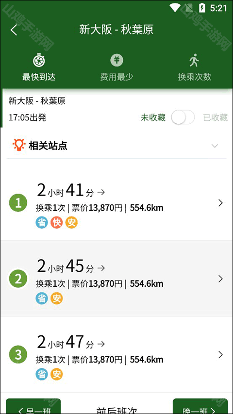 路线对比