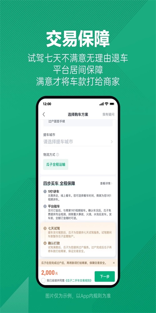 瓜子二手车服务流程