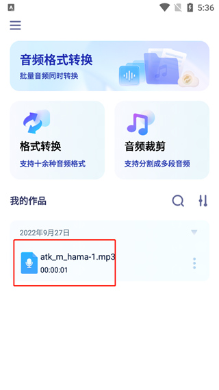 转换结果列表