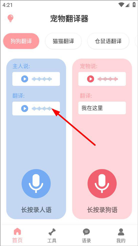 狗语翻译器录制结果
