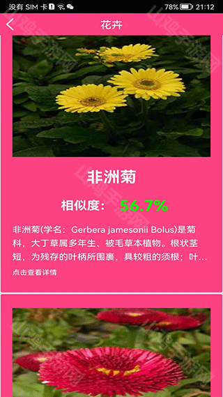 植物图鉴界面