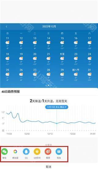 天气分享界面