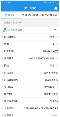 补充信息页面