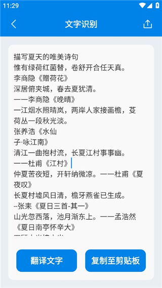 识别结果界面