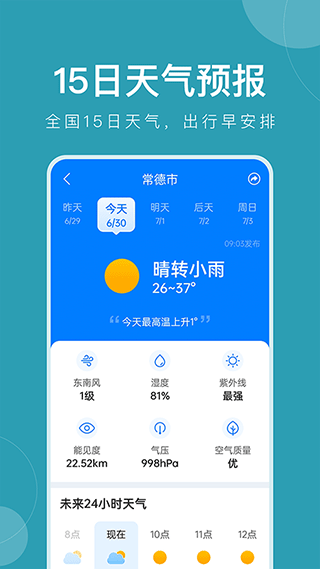 专业天气指数展示图
