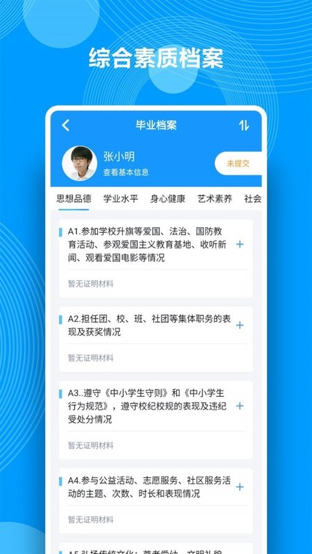 综合素质评价界面