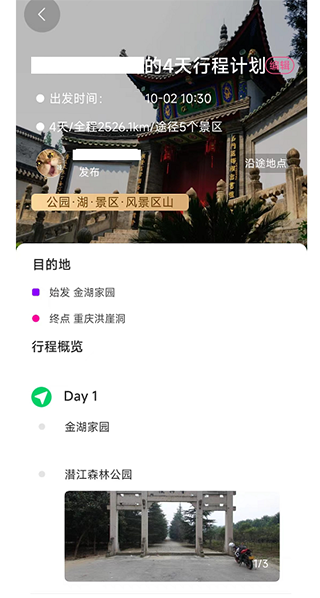 行程结果