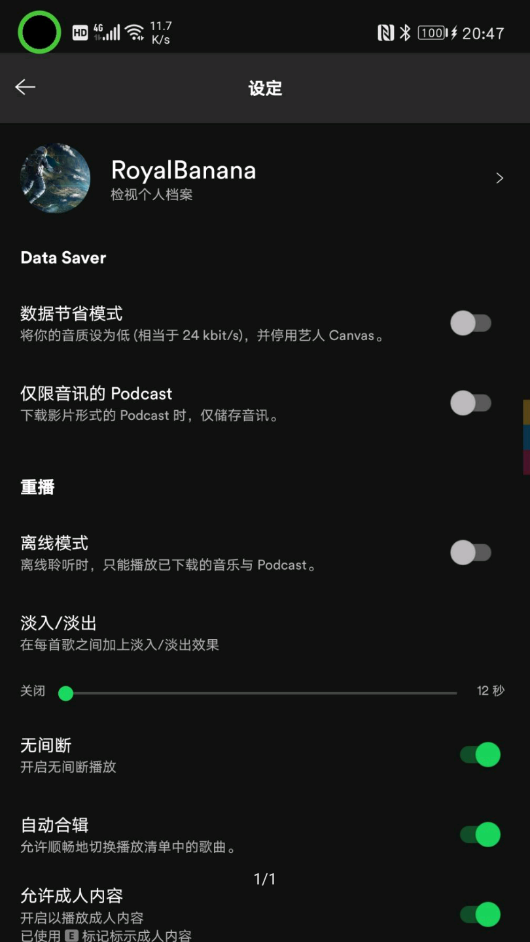 Spotify绿色版应用界面
