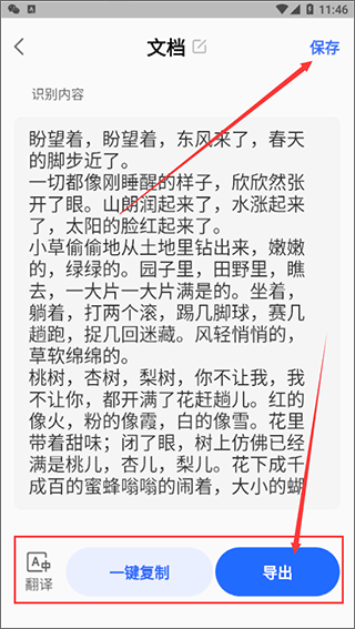 文字提取结果