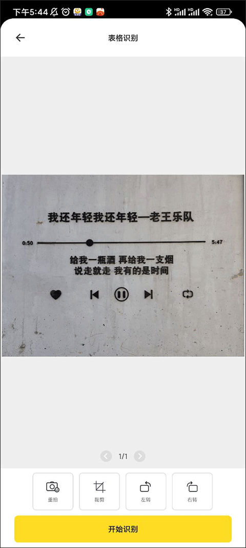 文字识别结果页