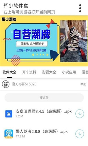 辉少软件盒资源分类界面
